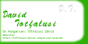 david totfalusi business card